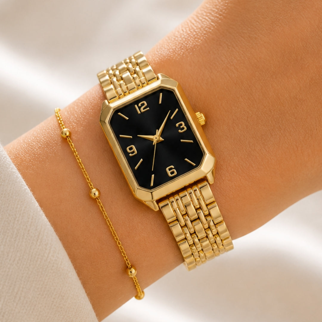 Aira Horloge - Goud / Zwart