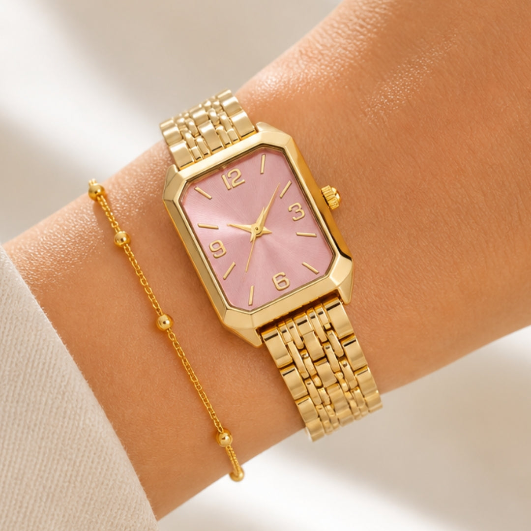 Aira Horloge - Goud / Roze