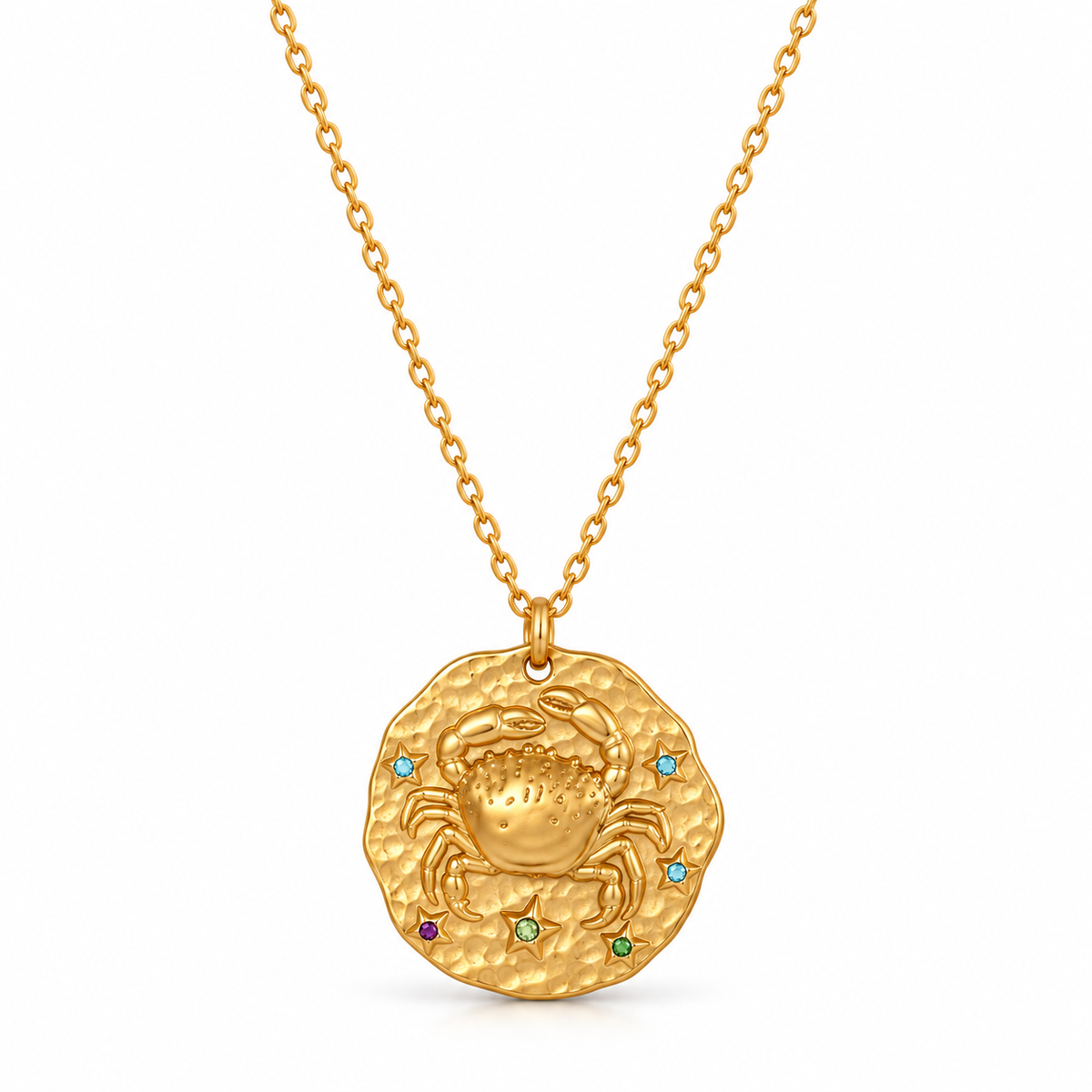 Celestia Zodiac Necklace - Gold / Cancer