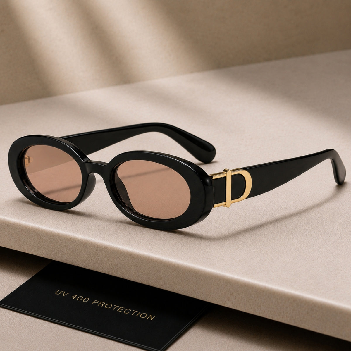 DD Sonnenbrille Oval - Schwarz Sand