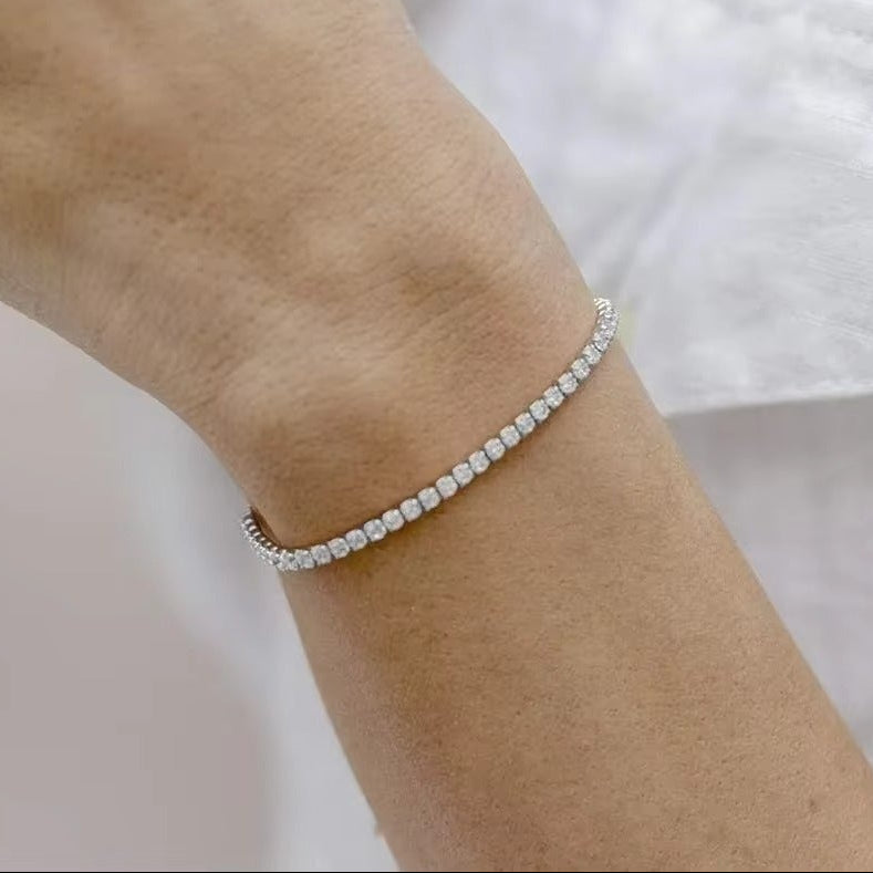 Tennis Bracelet Diamonds - Silver
