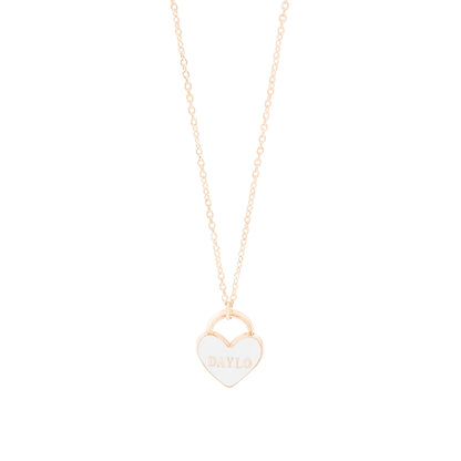 Herz Halskette - Roségold/Lila