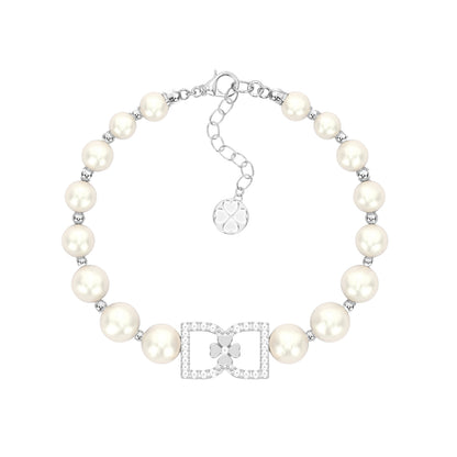 DD Perlenarmband Diamanten - Silber