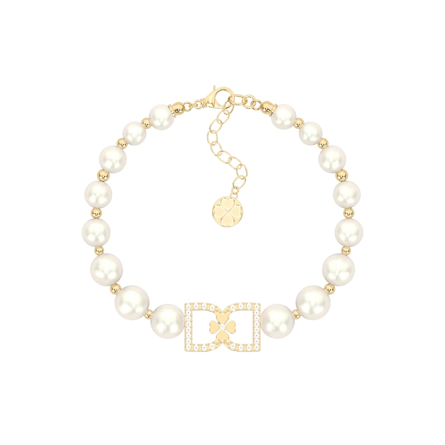 DD Perlenarmband Diamanten - Gold