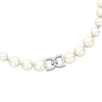 DD Perlen Choker Diamanten - Silber