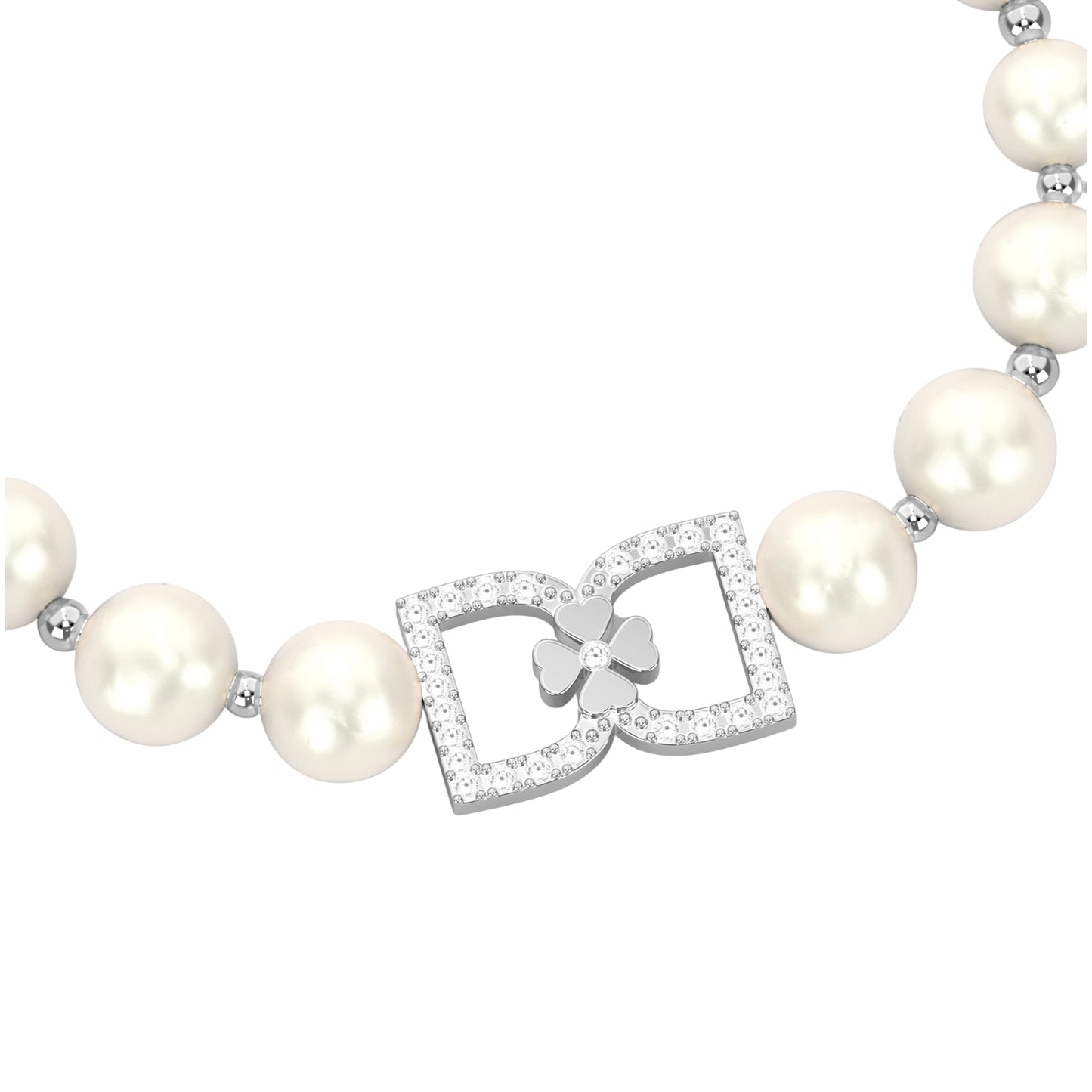 DD Perlenarmband Diamanten - Silber
