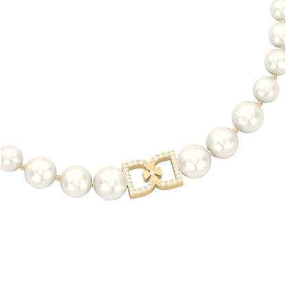 DD Parel Choker met Diamanten - Goud