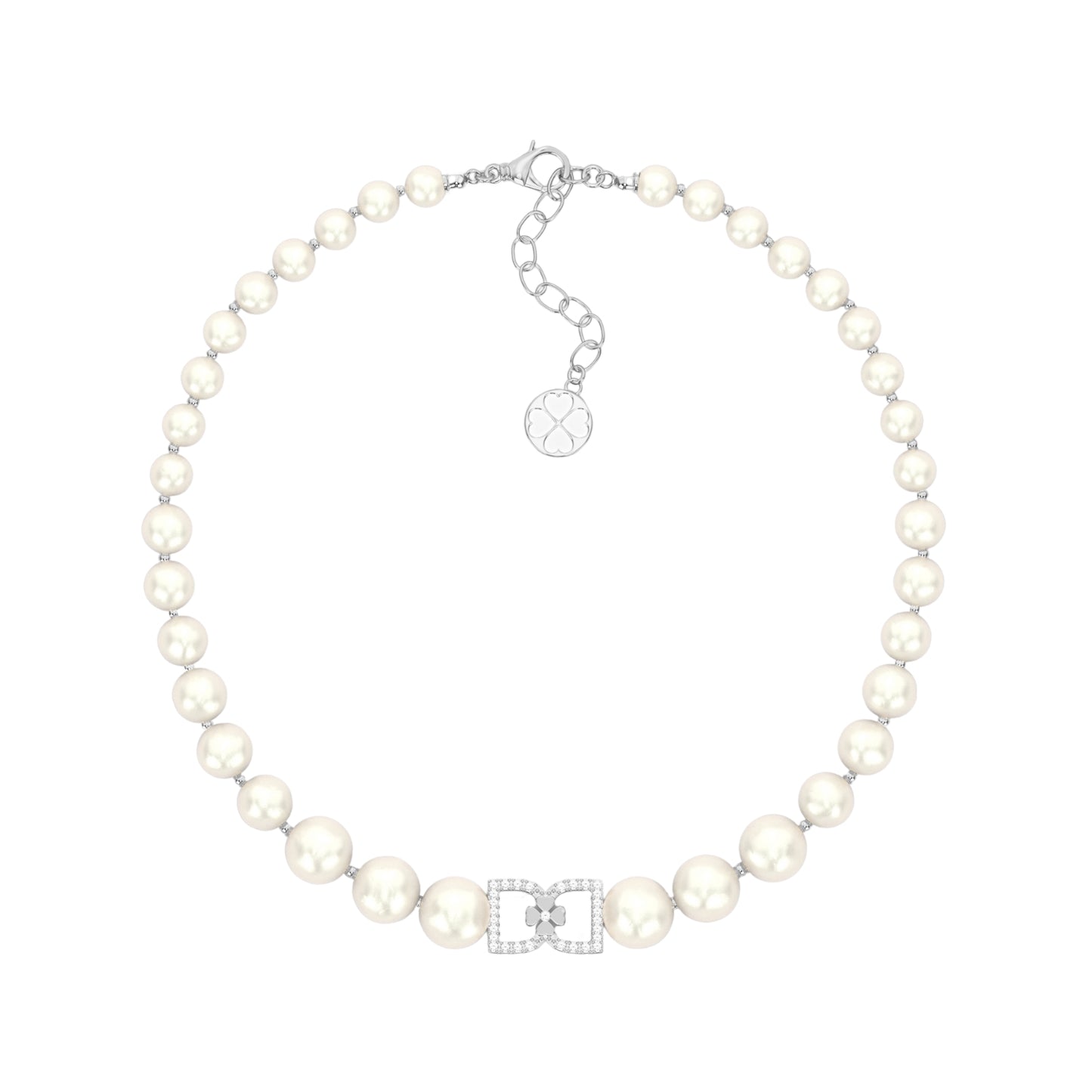 DD Perlen Choker Diamanten - Silber