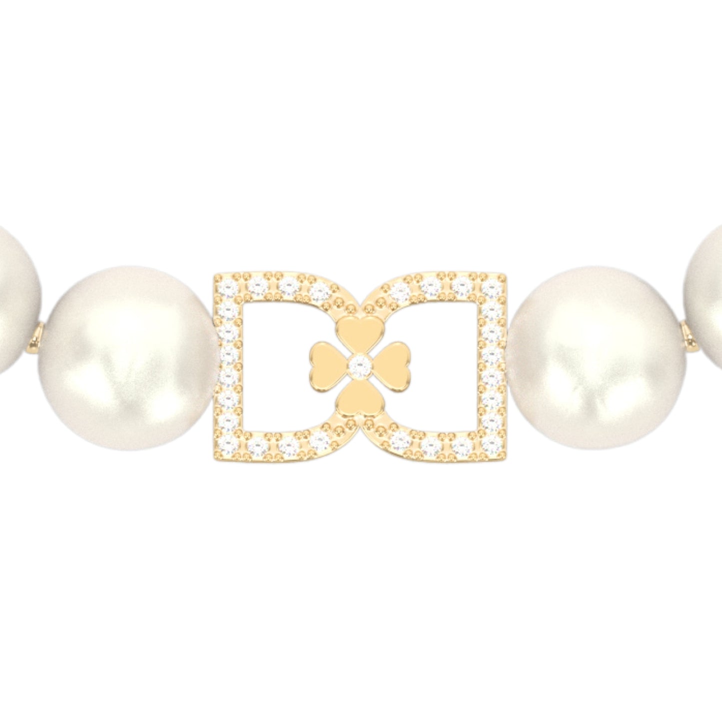 DD Parel Choker met Diamanten - Goud