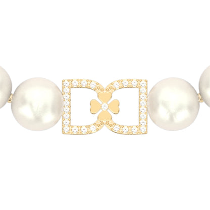 DD Parel Choker met Diamanten - Goud