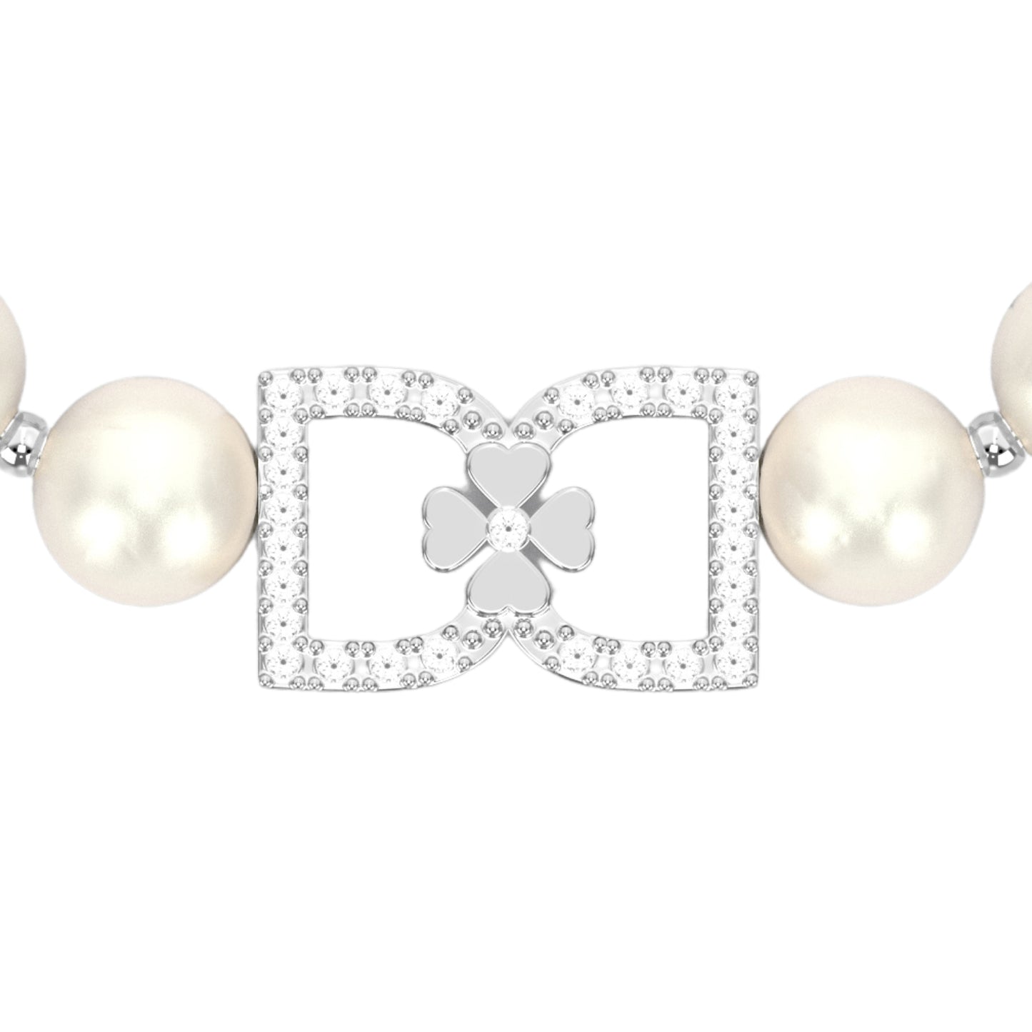 DD Perlenarmband Diamanten - Silber