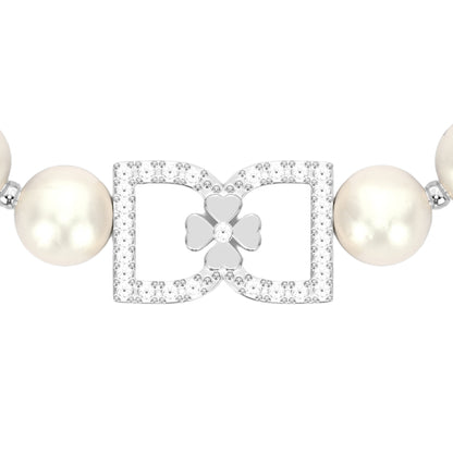 DD Perlenarmband Diamanten - Silber