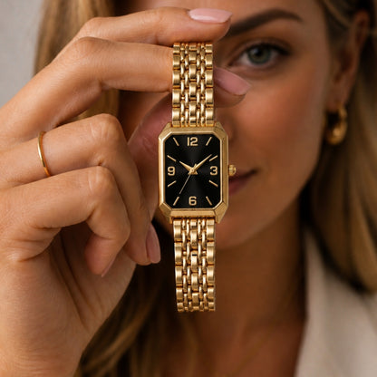 Aira Horloge - Goud / Zwart