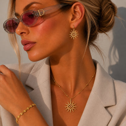 Ayla Sol Øreringe - Guld
