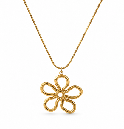 Avela Blomst Halskæde - Guld