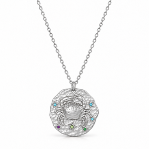 Celestia Zodiac Necklace - Silver / Cancer