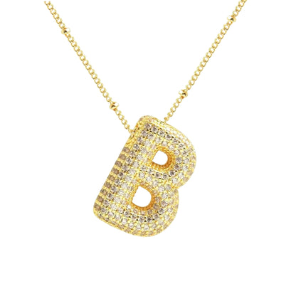 Chunky Letter Necklace - Gold