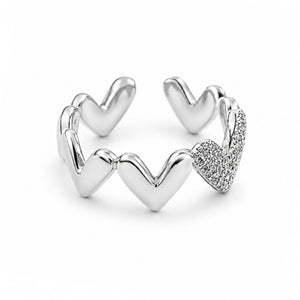 Nalia Heart Ring - Silver