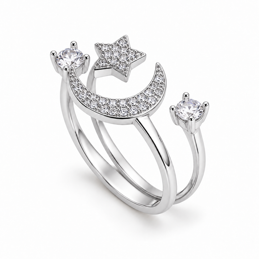 Amelie Moon Ring - Silver