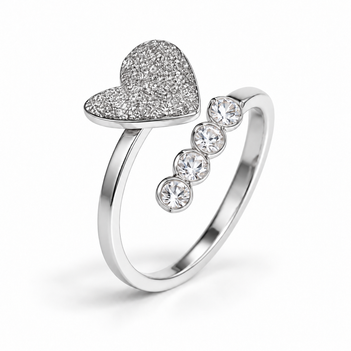 Nerina Heart Ring - Silver