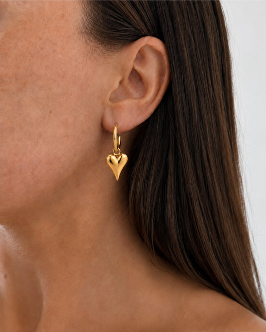 Alva Heart Earrings Petit - Gold