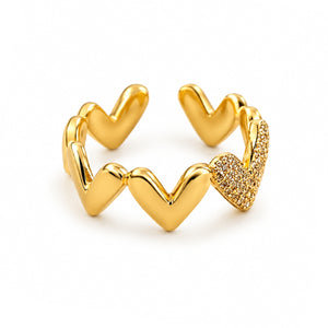 Nalia Heart Ring - Gold