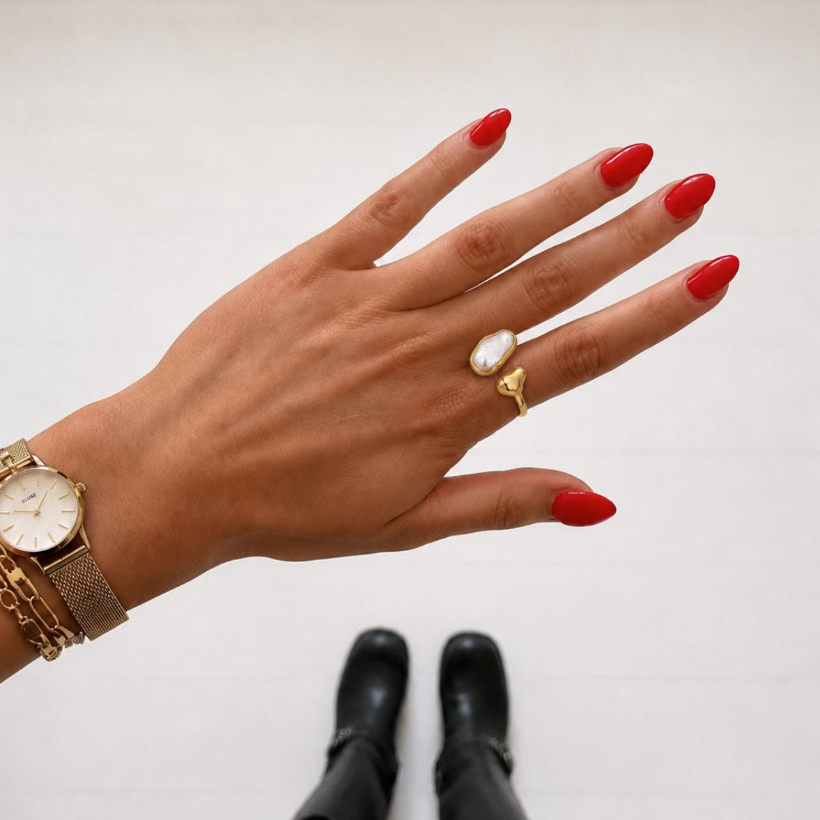 Nelia Perle Ring - Guld
